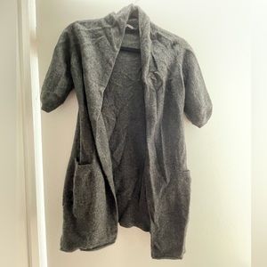 Gray cashmere blend open sweater